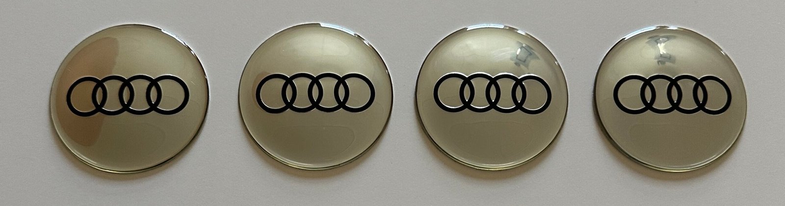 4 pcs (Set) 65mm - 2.56inch Silver Audi Wheel Center Hub Caps Stickers - Image 4