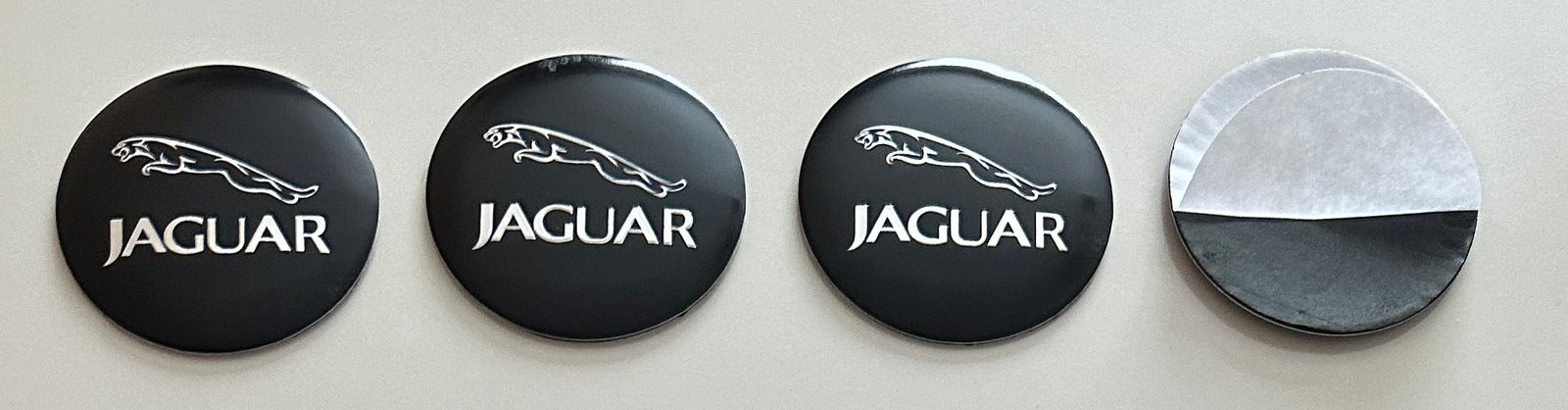4 pcs (Set) 56mm - 2.20inch Black Jaguar Wheel Center Hub Caps Stickers - Image 5