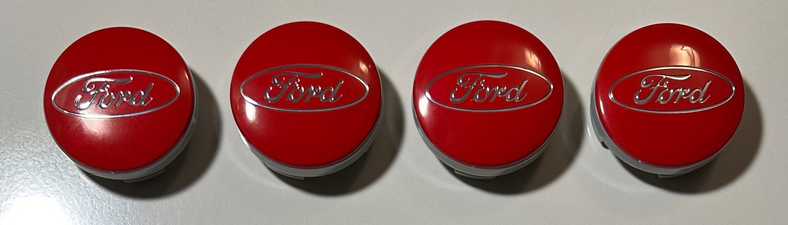 4 pcs (Set) 54mm - 2.13inch Red Ford Wheel Center Hub Caps - Image 4