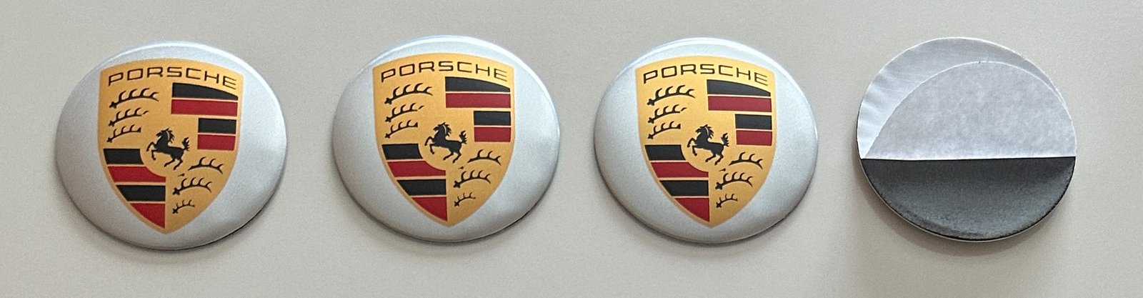 4 pcs (Set) 56mm - 2.20inch Silver Porsche Wheel Center Hub Caps Stickers - Image 5