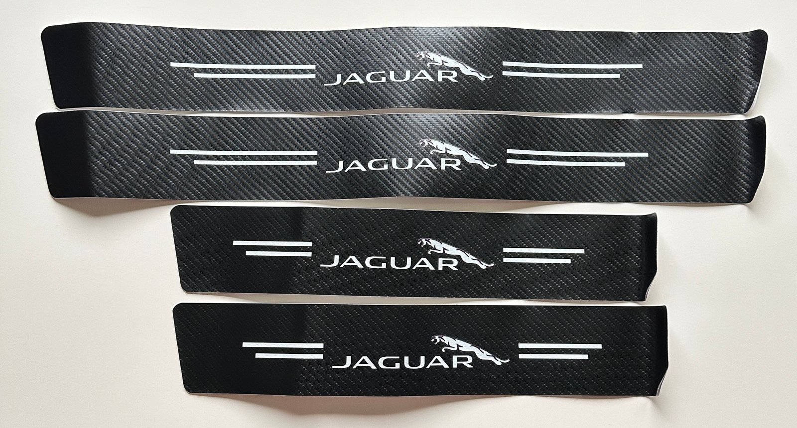 4 pcs Carbon Fiber Car Door Sill Scuff Protector Set for Jaguar - Anti-Scratch Strip