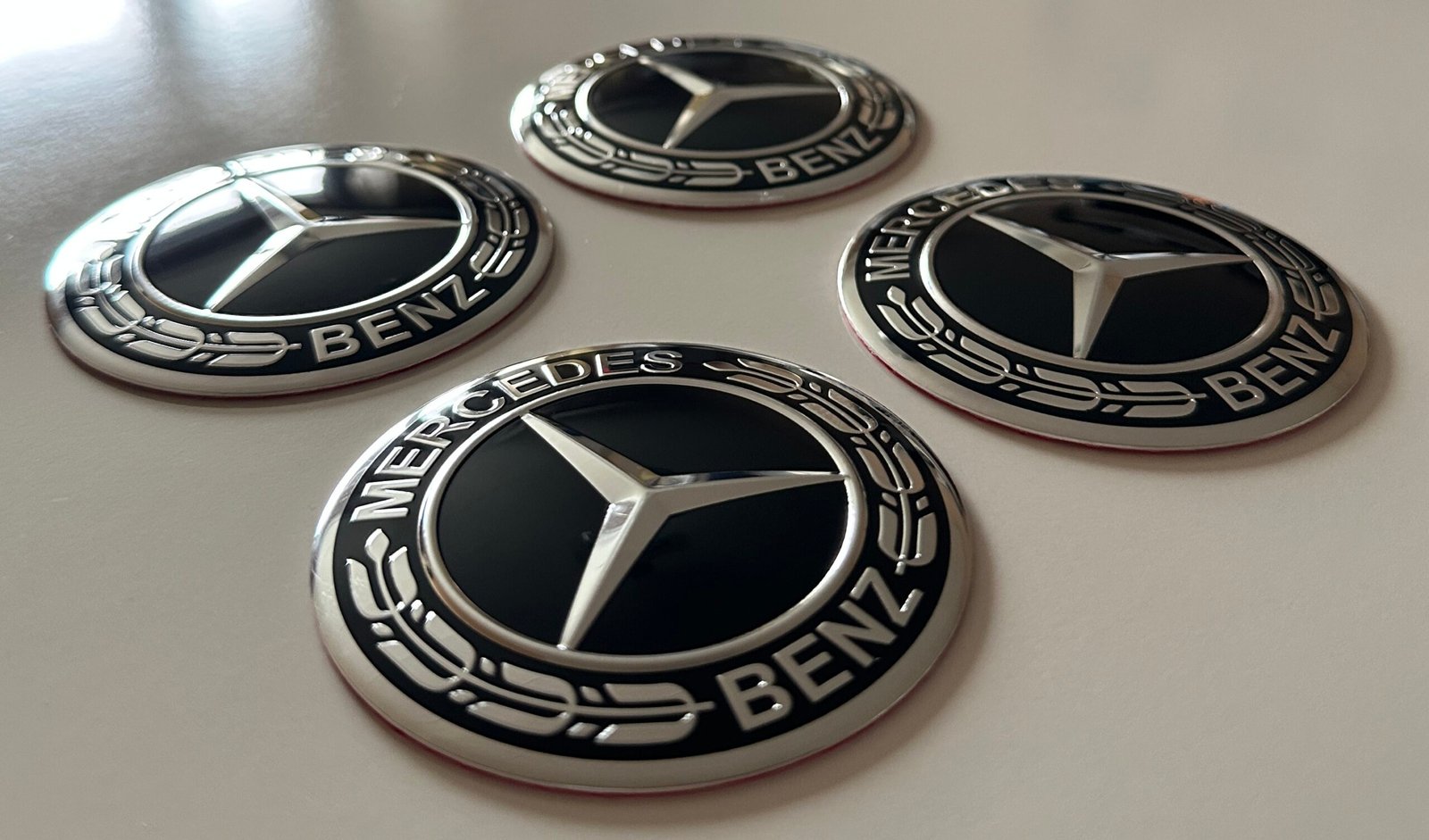 4 pcs (Set) 75mm - 2.95inch Black Mercedes Benz Wheel Center Hub Caps Stickers - Image 2