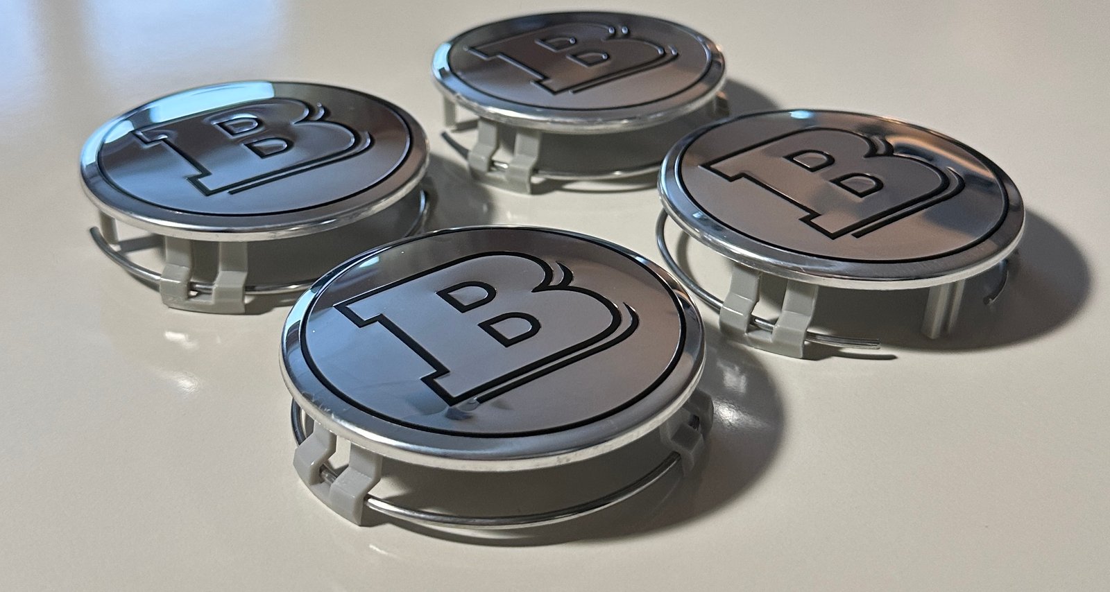 4 pcs (Set) 75mm - 2.95inch Silver Brabus Wheel Center Hub Caps - Image 2