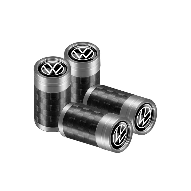 4 pcs (Set) Black Carbon Tire Valve Dust Caps for Volkswagen