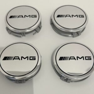 4 pcs (Set) 75mm - 2.95inch Silver AMG Wheel Center Hub Caps