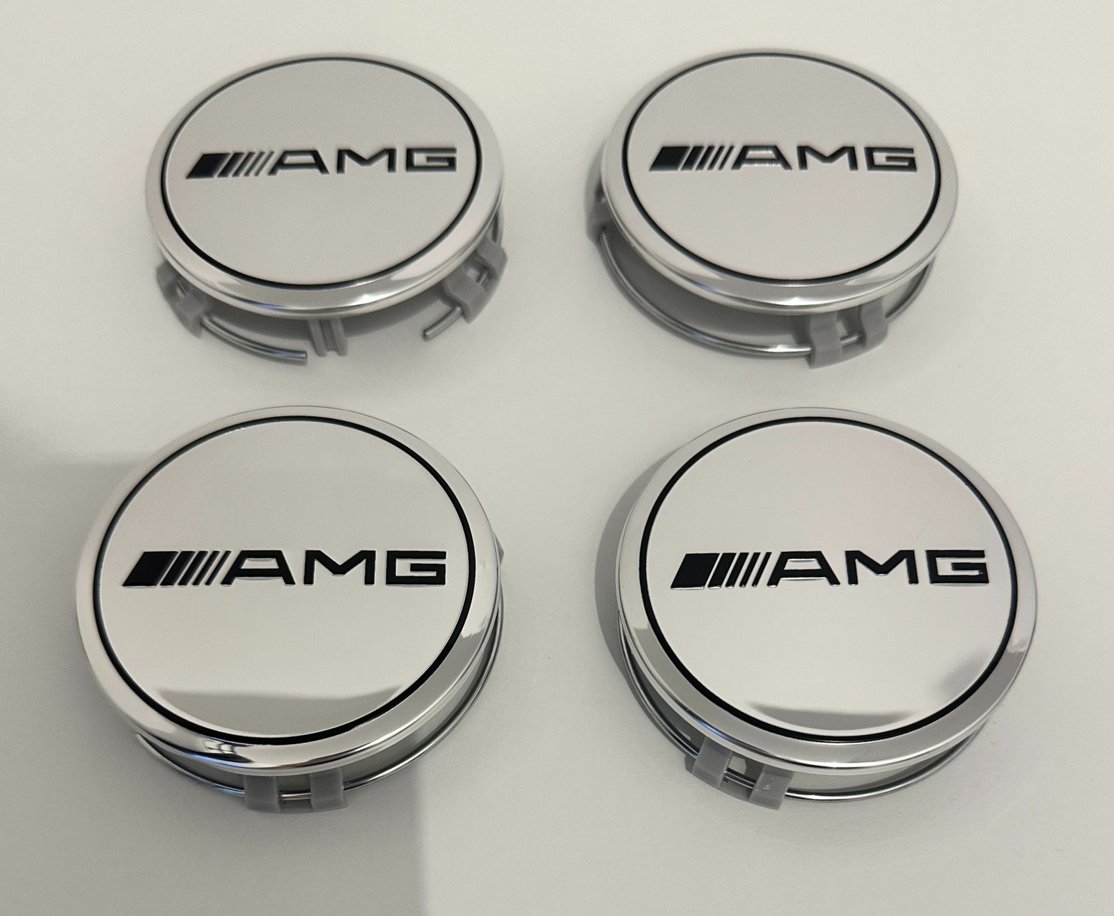 4 pcs (Set) 75mm - 2.95inch Silver AMG Wheel Center Hub Caps