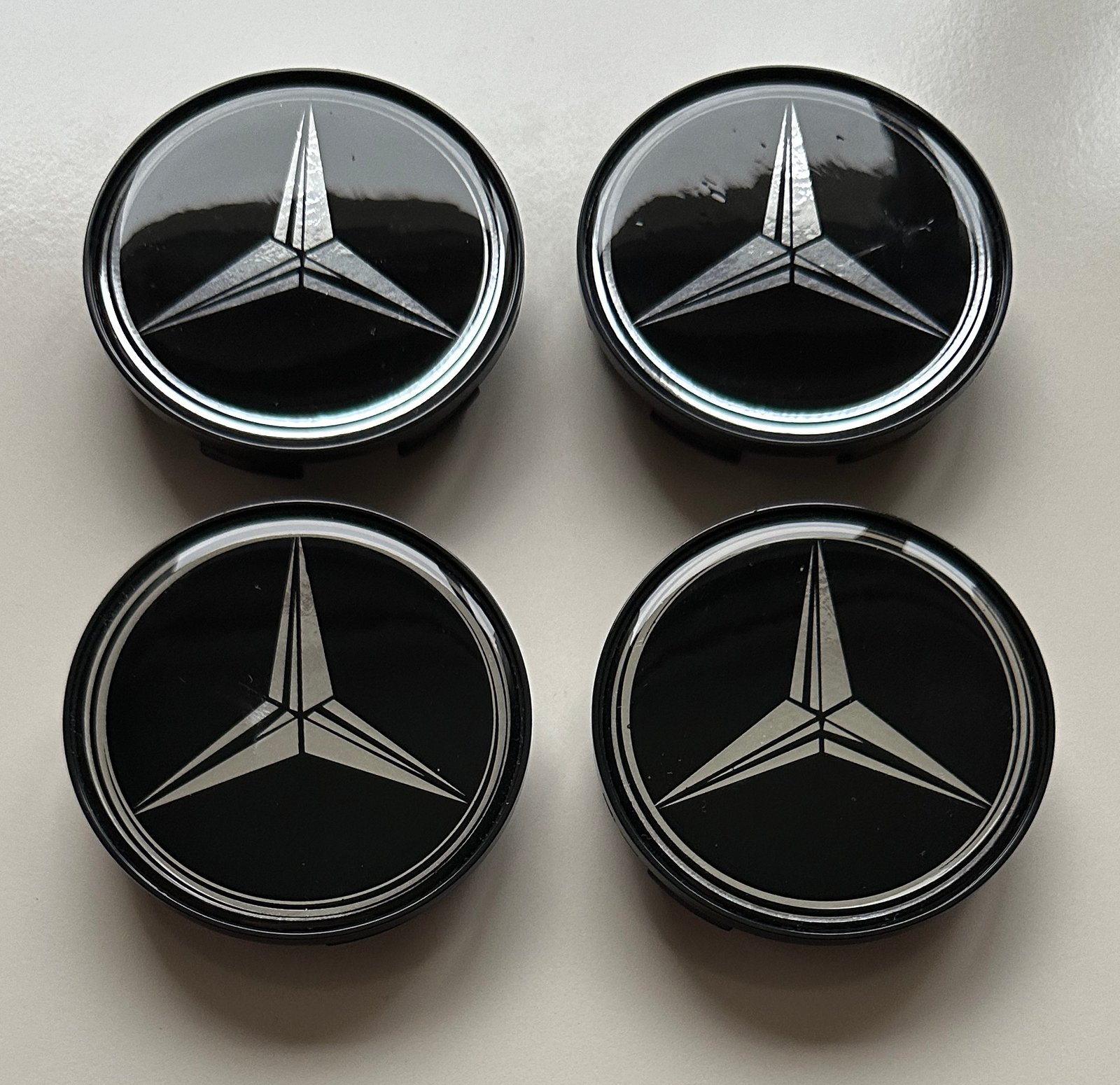 4 pcs (Set) 69mm - 2.71inch Black Mercedes Benz Wheel Center Hub Caps