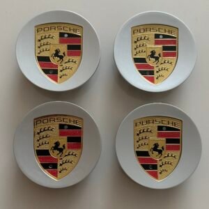 4 pcs (Set) 65mm - 2.56inch Silver Porsche Wheel Center Hub Caps