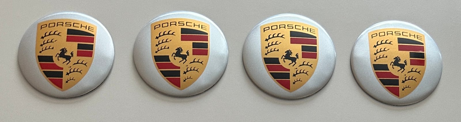 4 pcs (Set) 56mm - 2.20inch Silver Porsche Wheel Center Hub Caps Stickers - Image 4