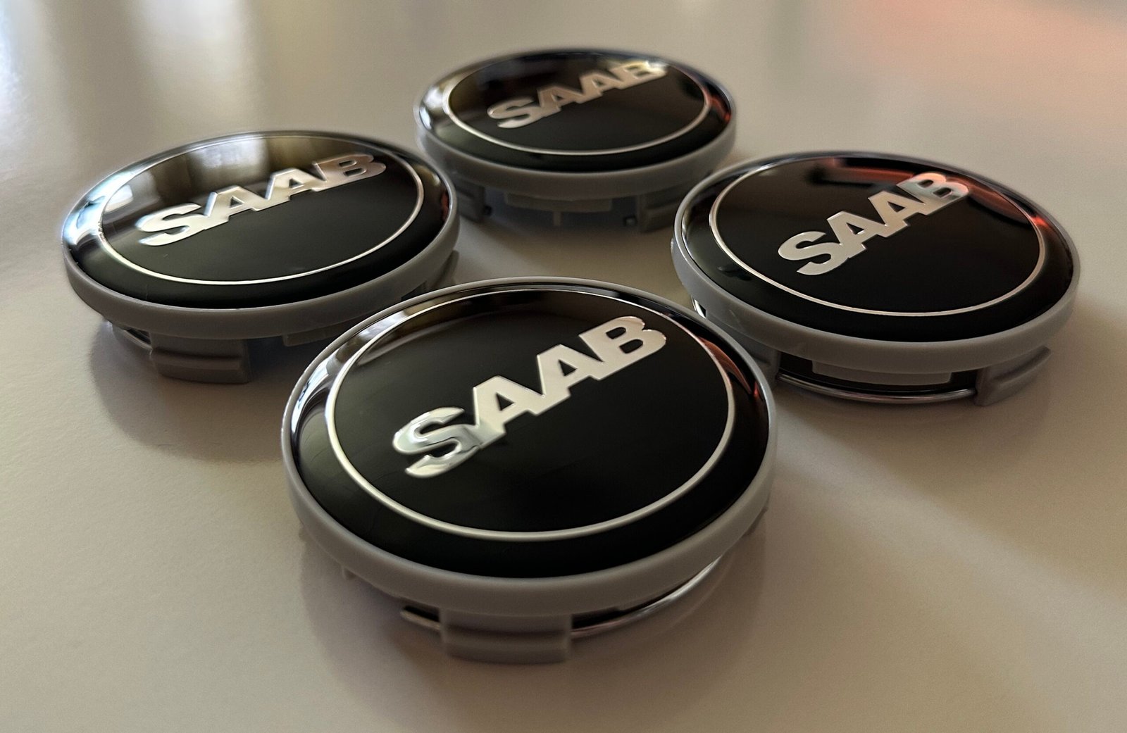 4 pcs (Set) 63mm - 2.48inch Black SAAB Wheel Center Hub Caps - Image 2