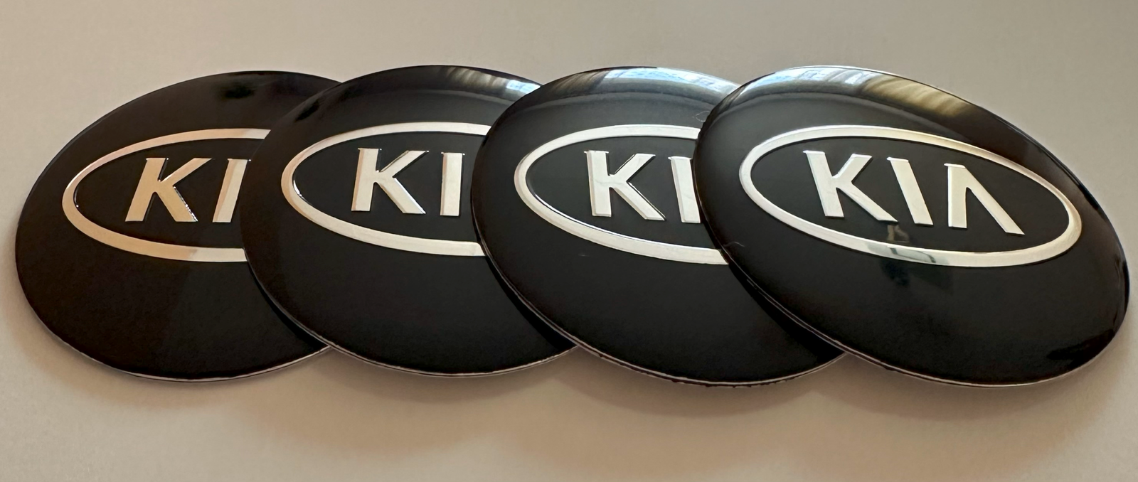 4 pcs (Set) 56mm - 2.20inch Black Kia Wheel Center Hub Caps Stickers - Image 4