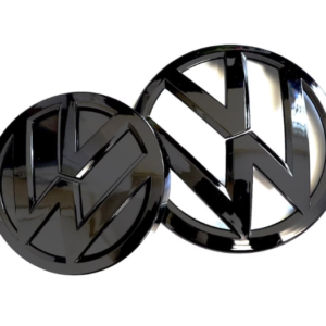 2 pcs Front & Back (Set) Volkswagen Glossy Black Front Grill Badge + Rear Trunk Lid Emblem Logo for Golf MK 7.5 FACELIFT