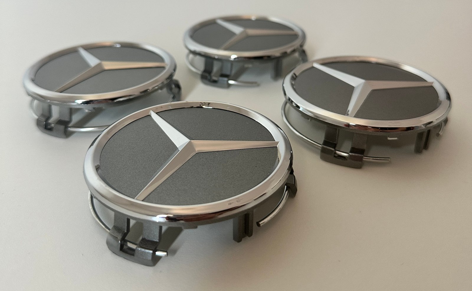 4 pcs (Set) 75mm - 2.95inch Gray Mercedes Benz Wheel Center Hub Caps - Image 2