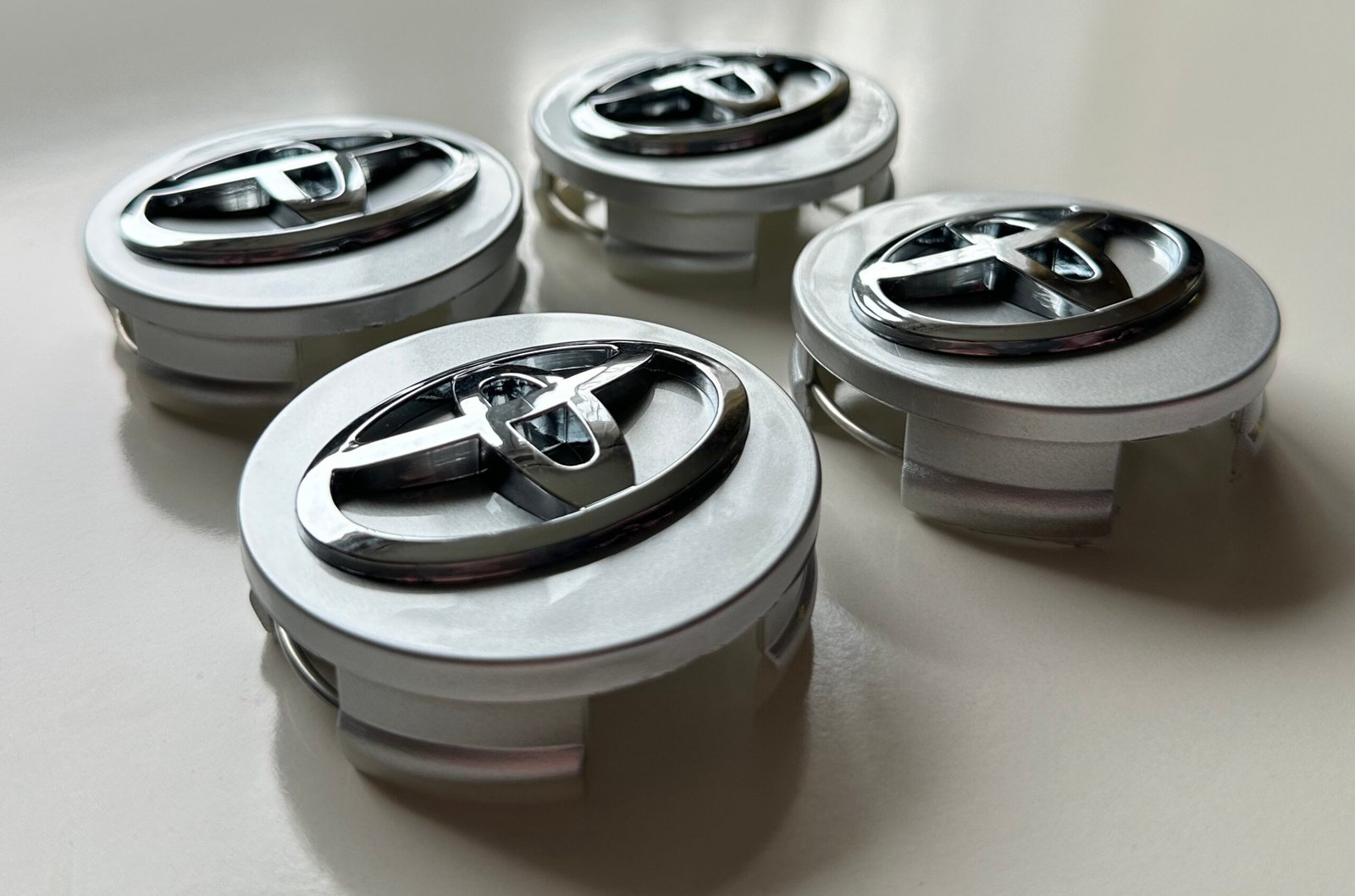 4 pcs (Set) 62mm - 2.44inch Silver Toyota Wheel Center Hub Caps - Image 2