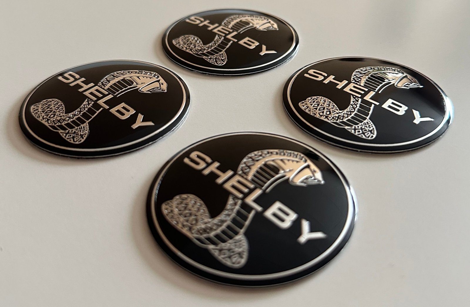 4 pcs (Set) 56mm - 2.20inch Black Shelby Wheel Center Hub Caps Stickers - Image 3