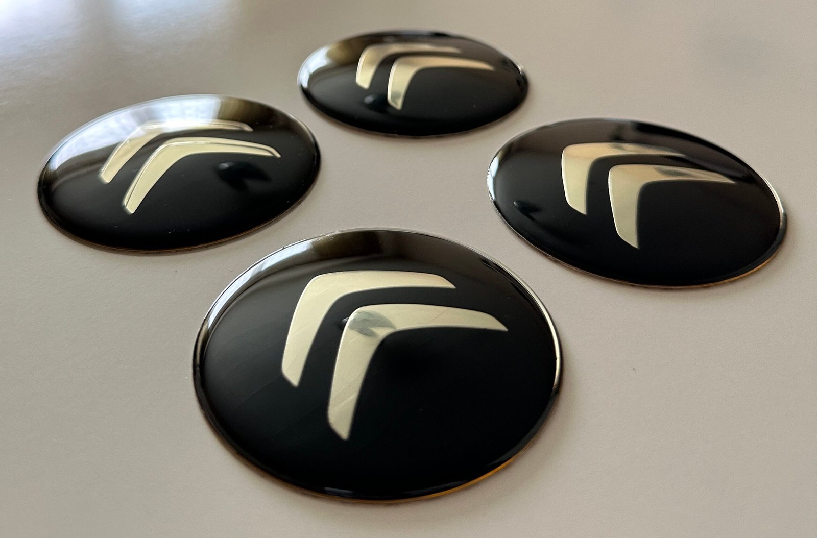 4 pcs (Set) 65mm - 2.56inch Black Citroen Wheel Center Hub Caps Stickers - Image 2
