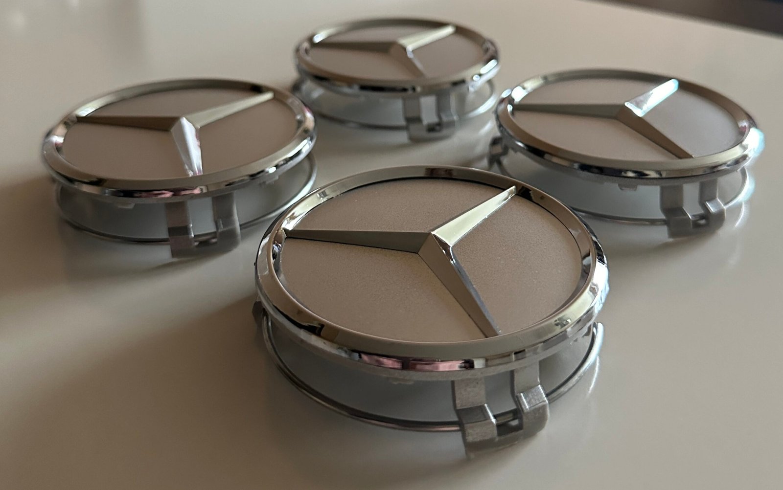 4 pcs (Set) 75mm - 2.95inch Silver Mercedes Benz Wheel Center Hub Caps - Image 3