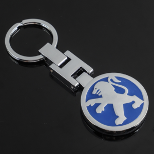 1 pcs High Quality Blue Peugeot Metal Keychain