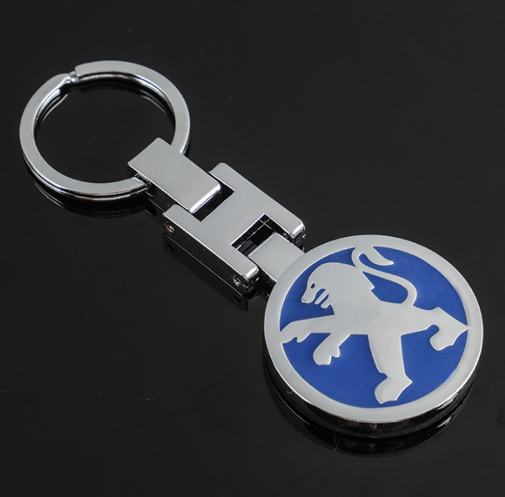 1 pcs High Quality Blue Peugeot Metal Keychain