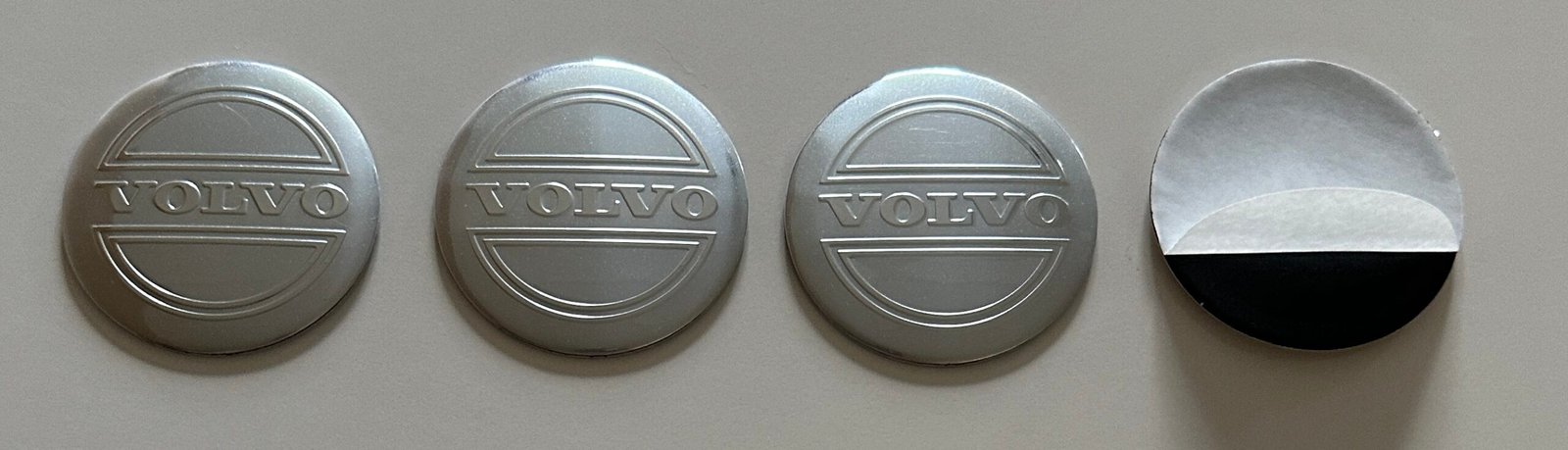 4 pcs (Set) 56mm - 2.20inch Silver Volvo Wheel Center Hub Caps Stickers - Image 5