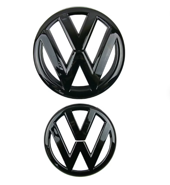 2 pcs Front & Back (Set) Volkswagen Glossy Black Front Grill Badge + Rear Trunk Lid Emblem Logo for Golf MK6 - Image 3