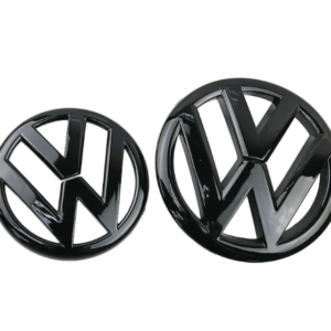 2 pcs Front & Back (Set) Volkswagen Glossy Black Front Grill Badge + Rear Trunk Lid Emblem Logo for Golf MK6