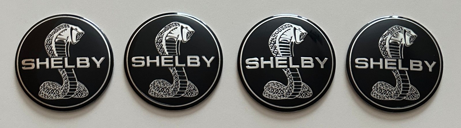 4 pcs (Set) 56mm - 2.20inch Black Shelby Wheel Center Hub Caps Stickers - Image 4