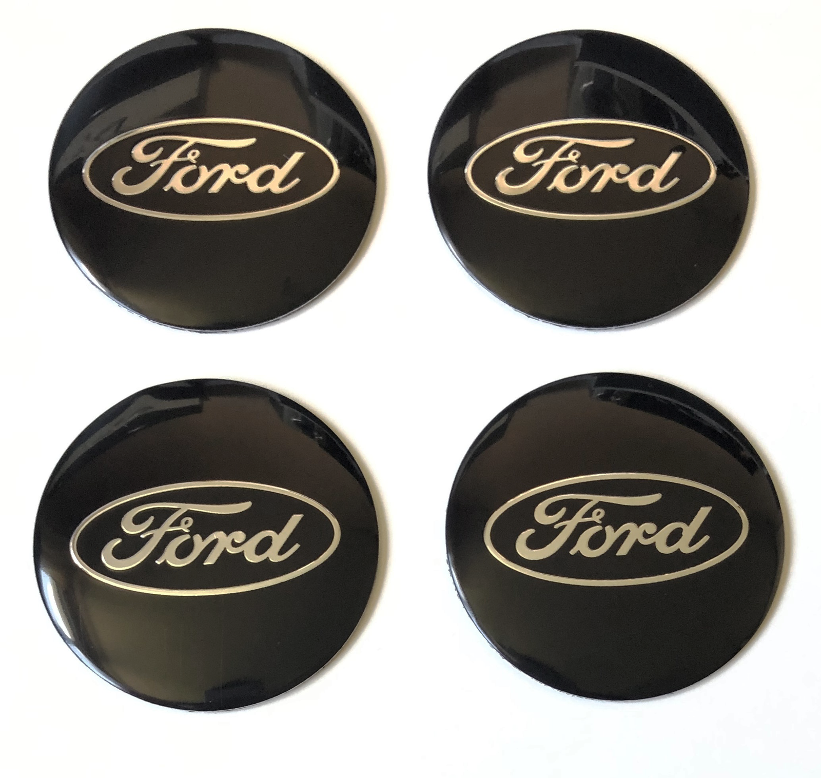4 pcs (Set) 56mm - 2.20inch Black Ford Wheel Center Hub Caps Stickers
