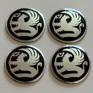 4 pcs (Set) 56mm - 2.20inch Black Vauxhall Wheel Center Hub Caps Stickers