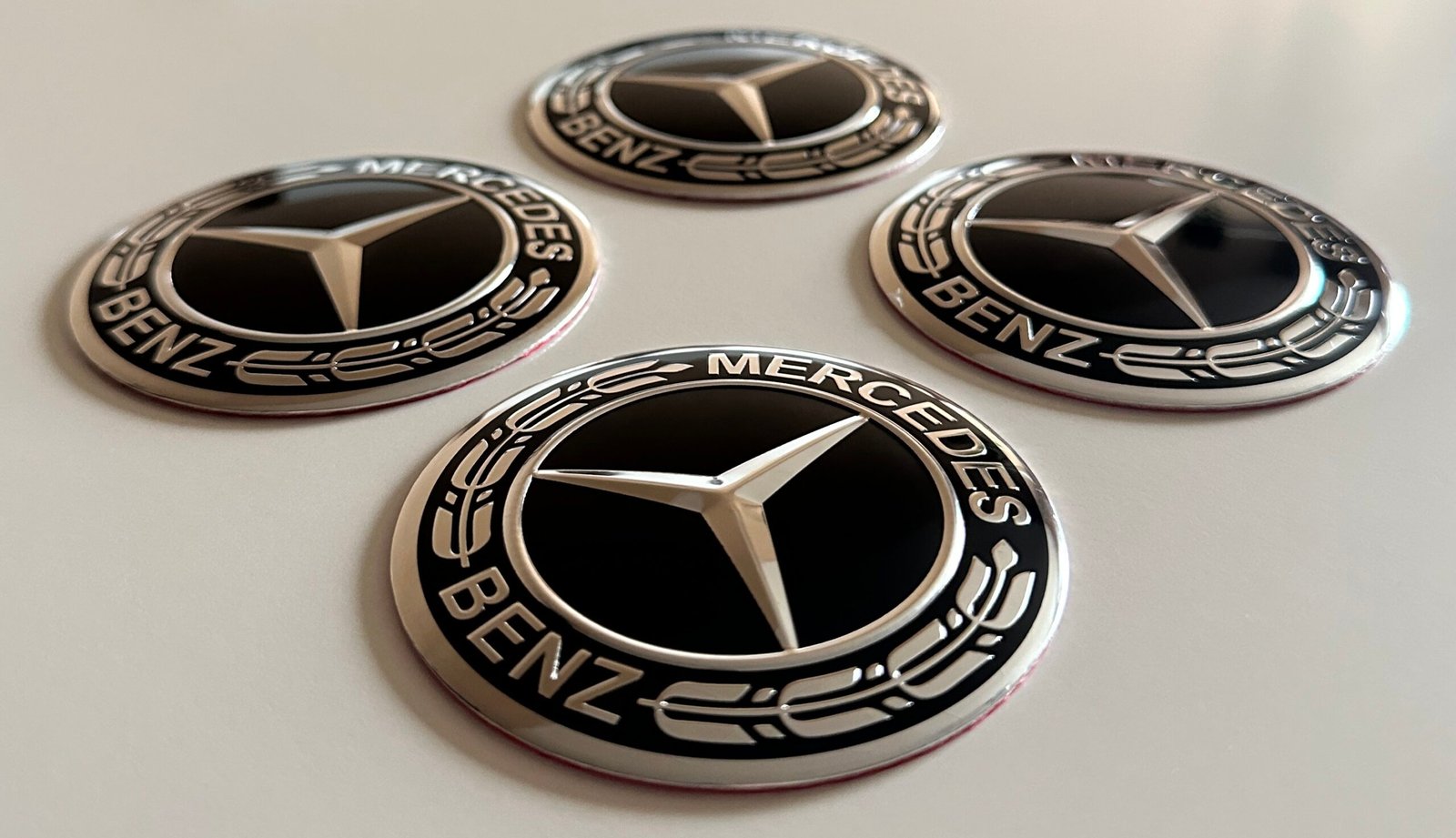 4 pcs (Set) 75mm - 2.95inch Black Mercedes Benz Wheel Center Hub Caps Stickers - Image 3