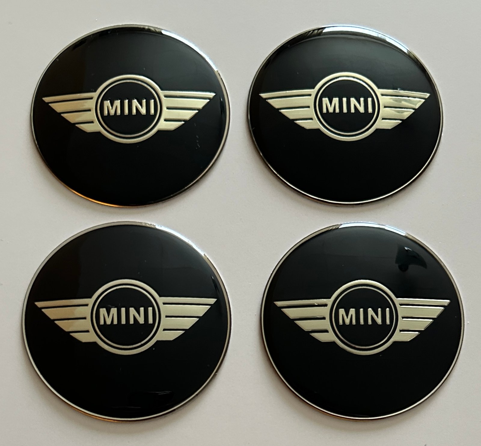 4 pcs (Set) 65mm - 2.56inch Black Mini Cooper Wheel Center Hub Caps Stickers