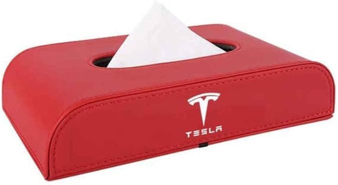 1 pcs Tissue Box for Tesla Model 3/Y/S/X - Red Armrest Box