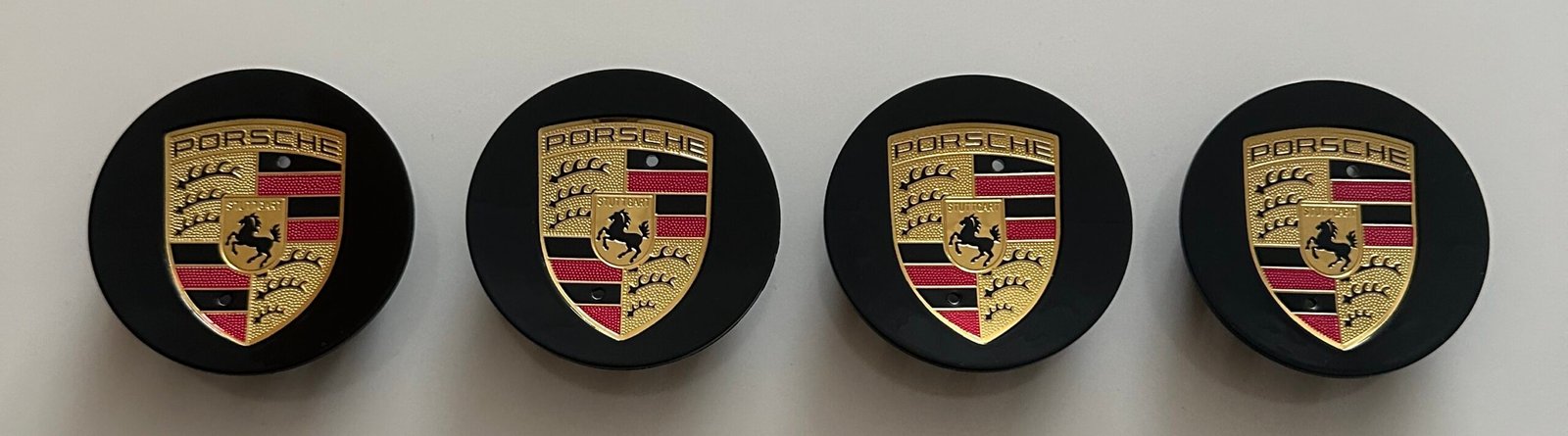 4 pcs (Set) 76mm - 2.99inch Black Porsche Wheel Center Hub Caps - Image 4