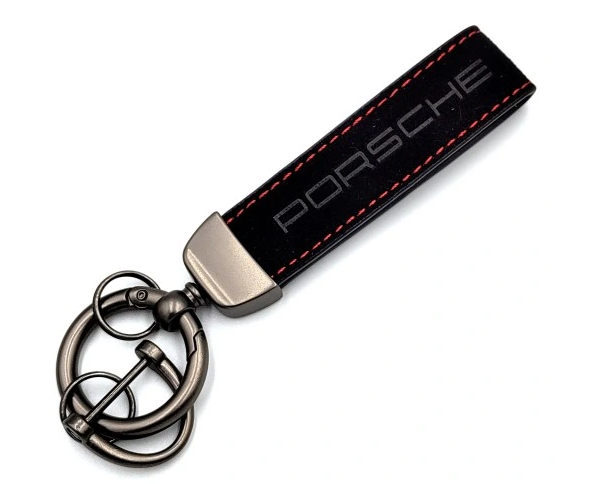 1 pcs High Quality Alcantara Porsche Keychain