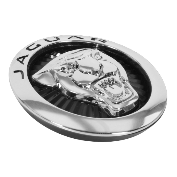 1 pcs Black & Silver Jaguar Logo Hood Emblem - Image 2