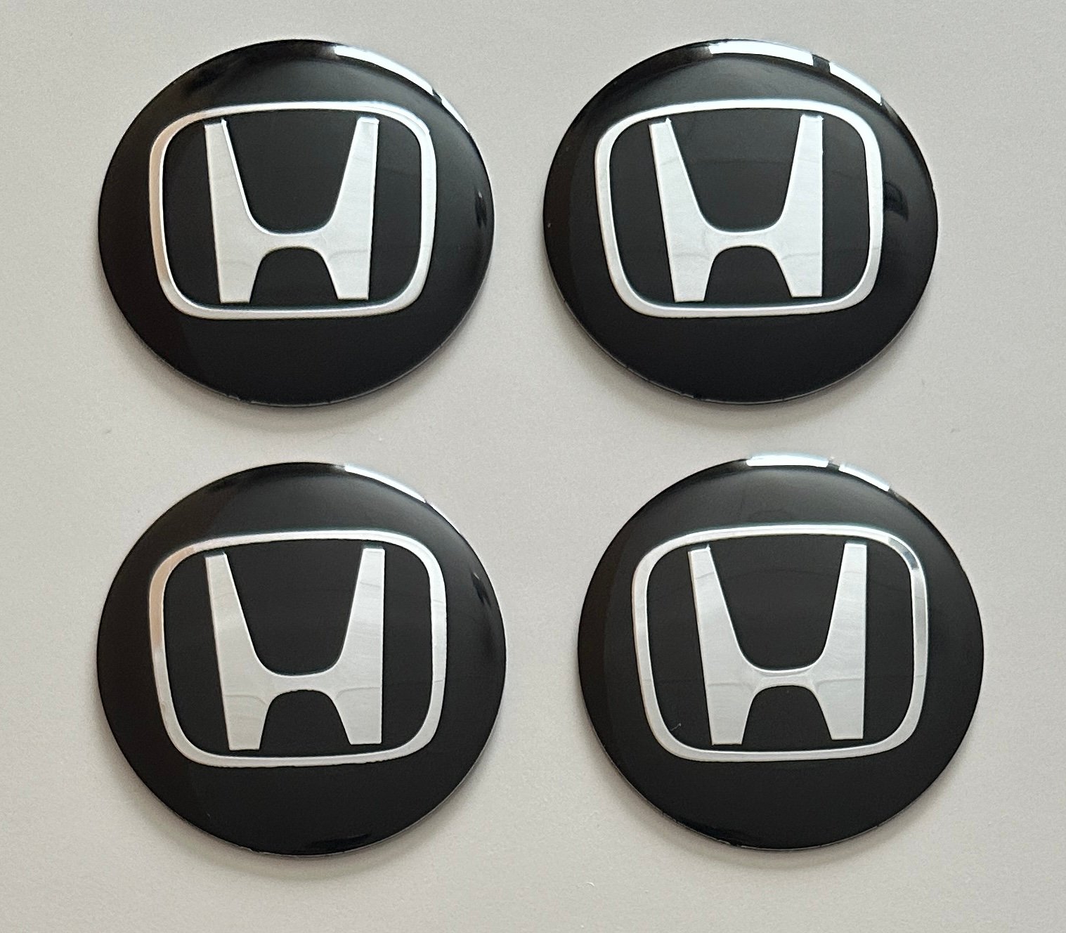 4 pcs (Set) 65mm - 2.56inch Black Honda Wheel Center Hub Caps Stickers