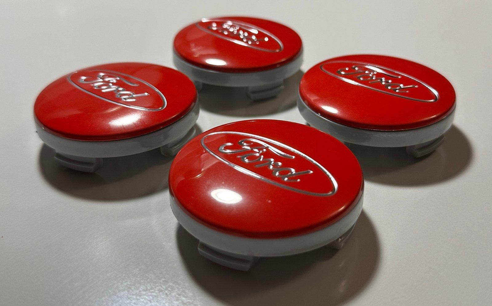 4 pcs (Set) 54mm - 2.13inch Red Ford Wheel Center Hub Caps - Image 3