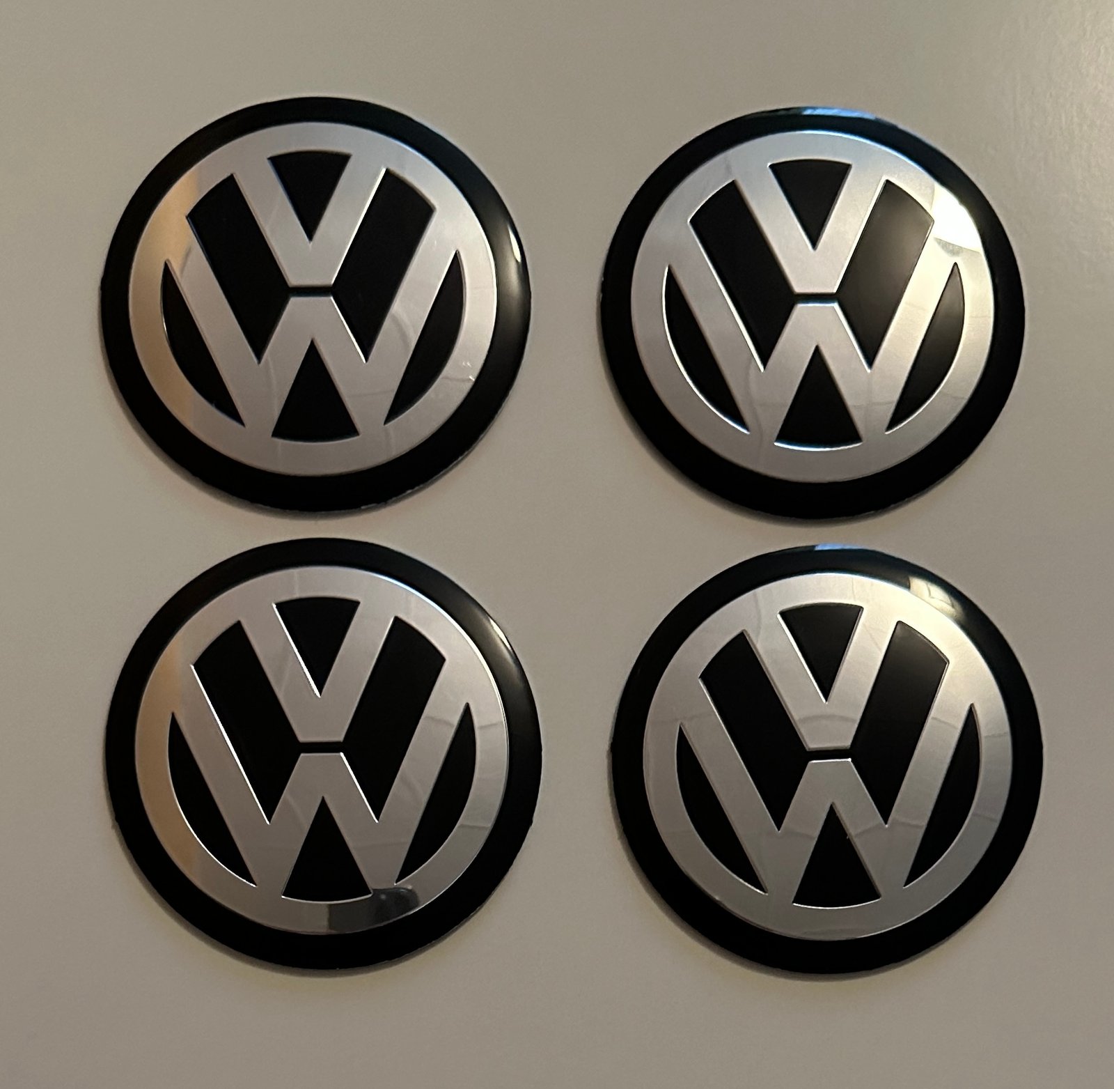 4 pcs (Set) 120mm - 4.72inch Black Volkswagen Wheel Center Hub Caps Stickers