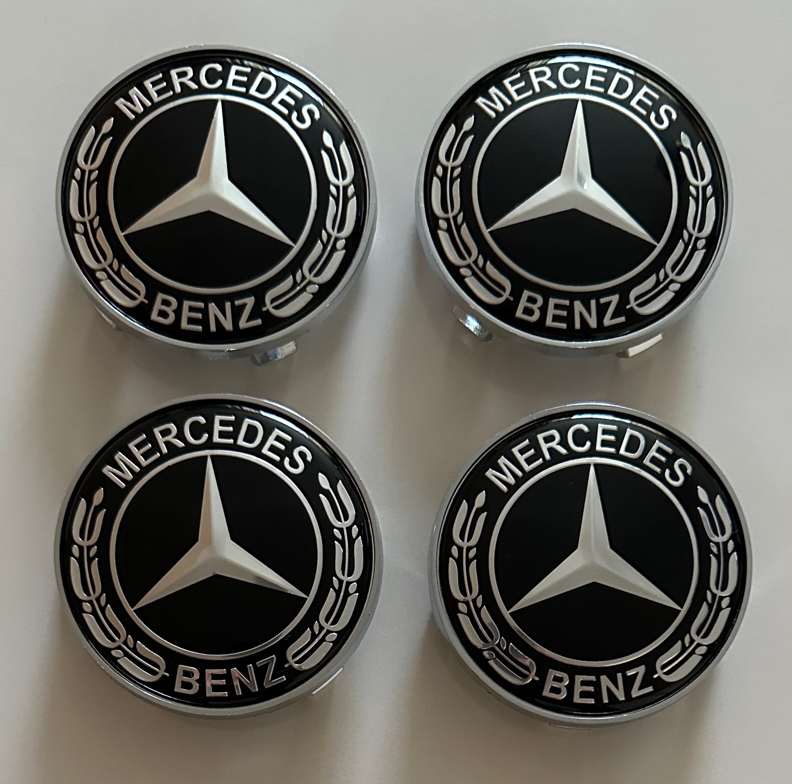 4 pcs (Set) 68mm - 2.68inch Black Mercedes Benz Wheel Center Hub Caps