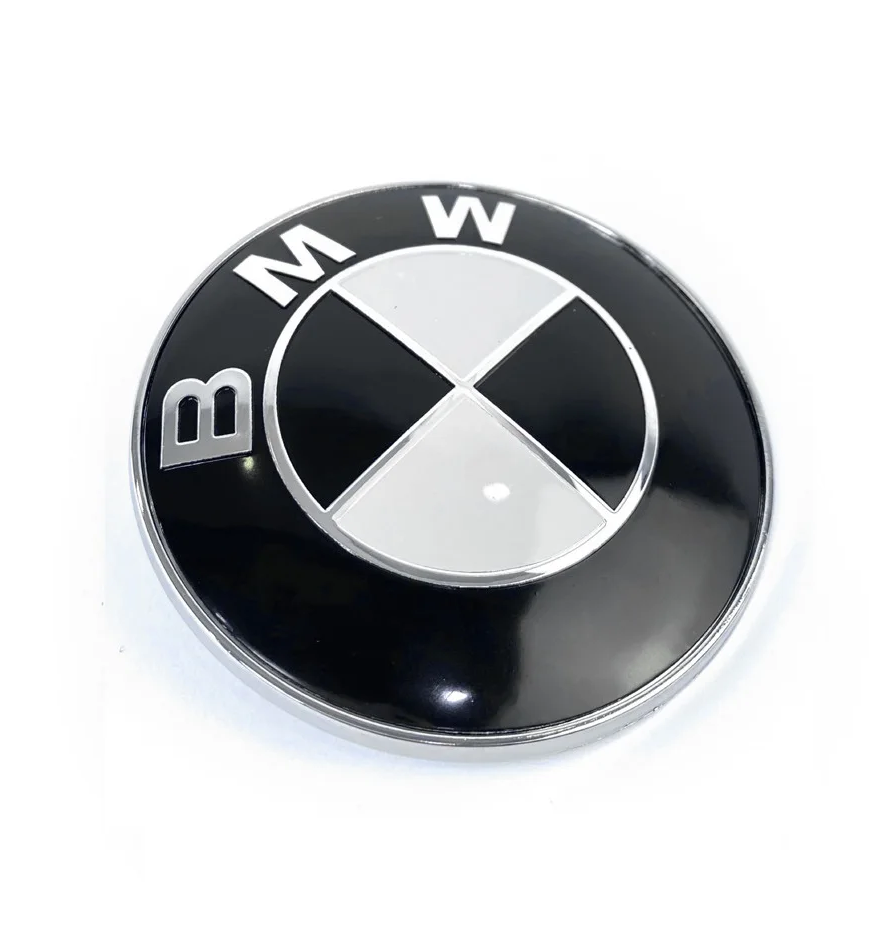 1 pcs 82mm Black & White BMW Bonnet / Hood Badge Emblem