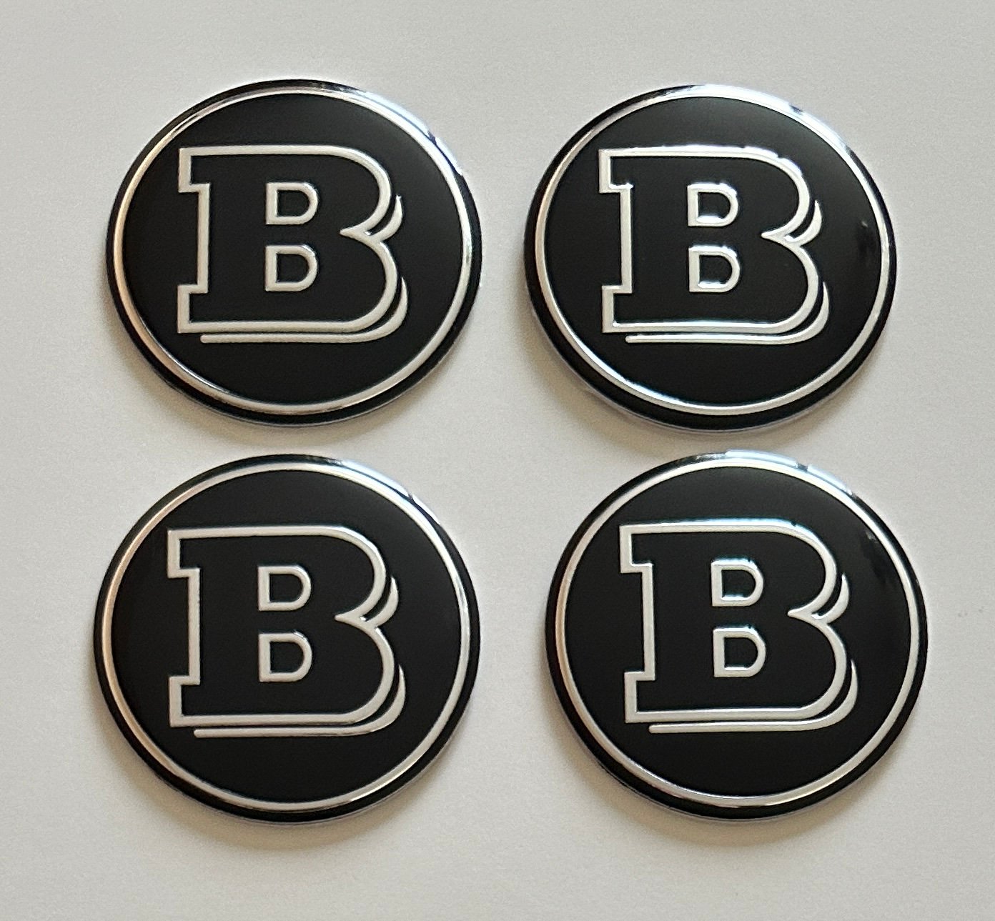 4 pcs (Set) 56mm - 2.20inch Black BRABUS Wheel Center Hub Caps Stickers