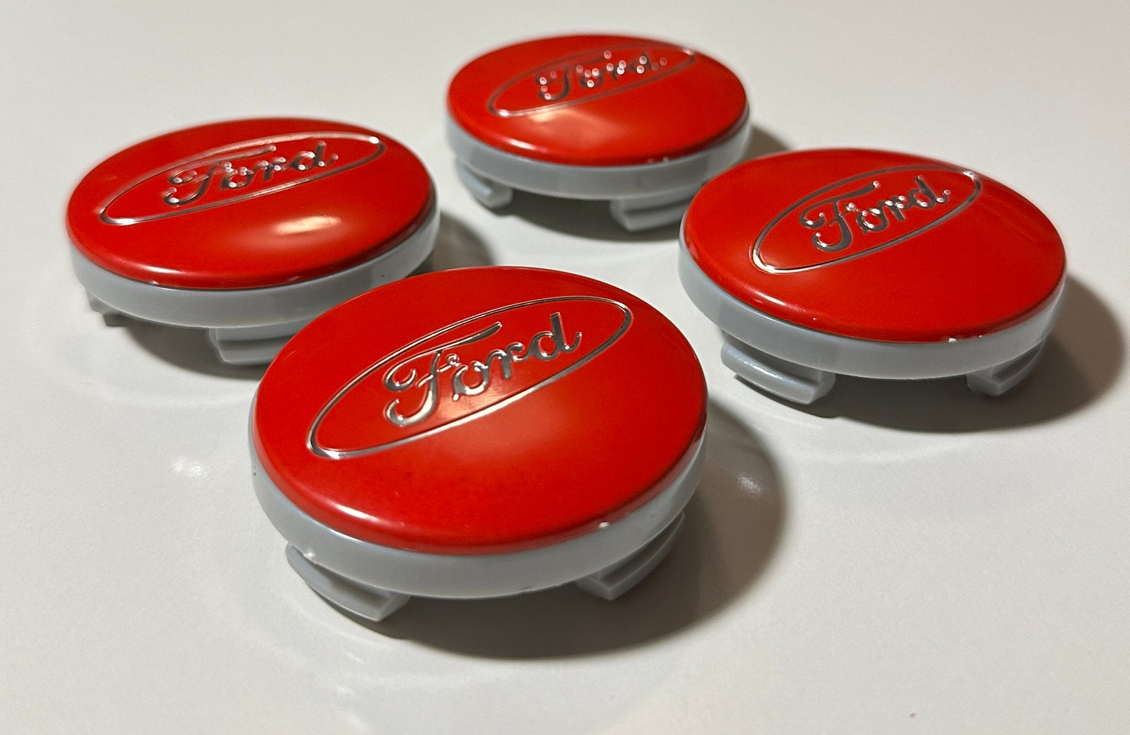 4 pcs (Set) 54mm - 2.13inch Red Ford Wheel Center Hub Caps - Image 2