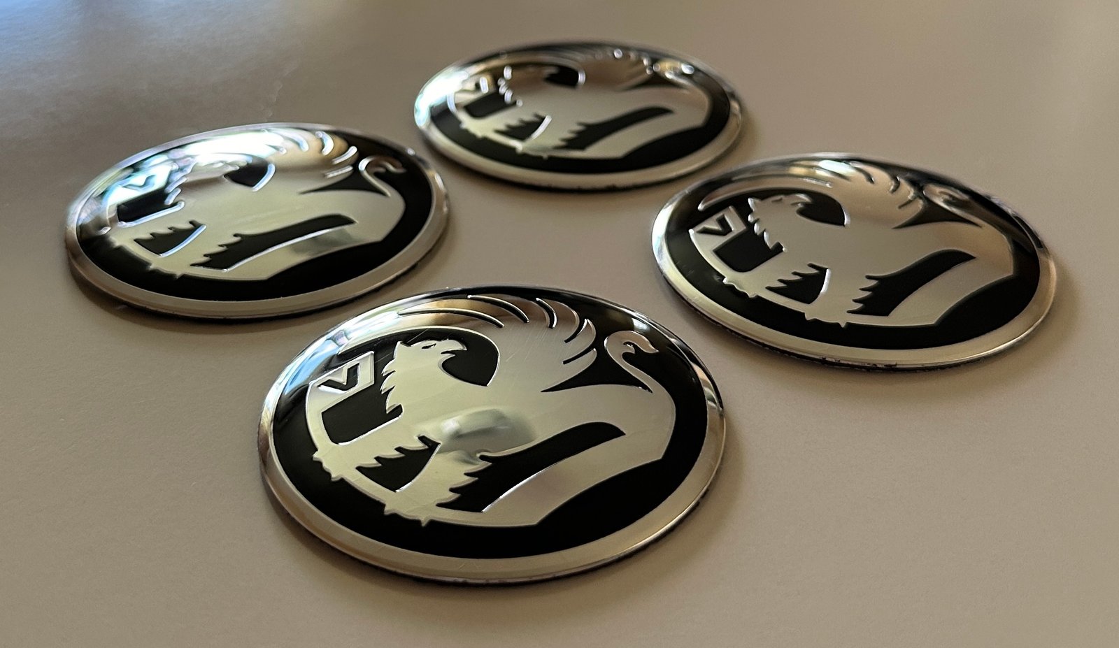 4 pcs (Set) 56mm - 2.20inch Black Vauxhall Wheel Center Hub Caps Stickers - Image 2