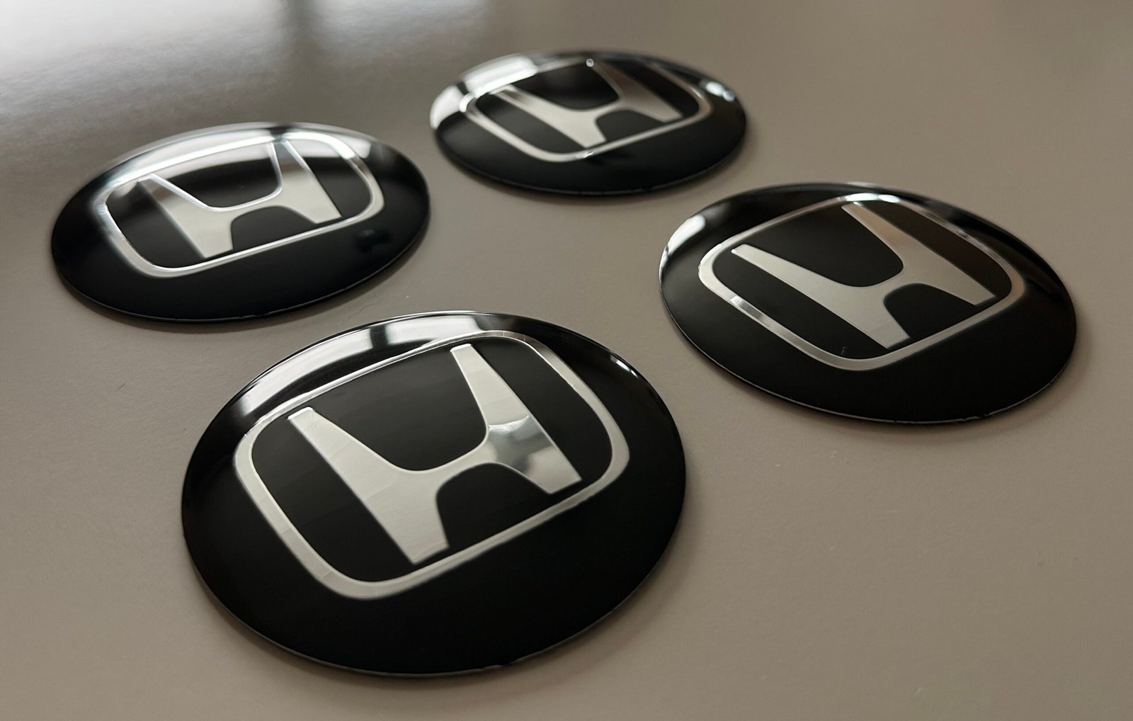 4 pcs (Set) 65mm - 2.56inch Black Honda Wheel Center Hub Caps Stickers - Image 2