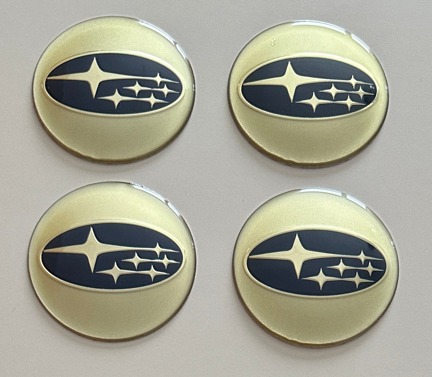 4 pcs (Set) 65mm - 2.56inch Silver Subaru Wheel Center Hub Caps Stickers