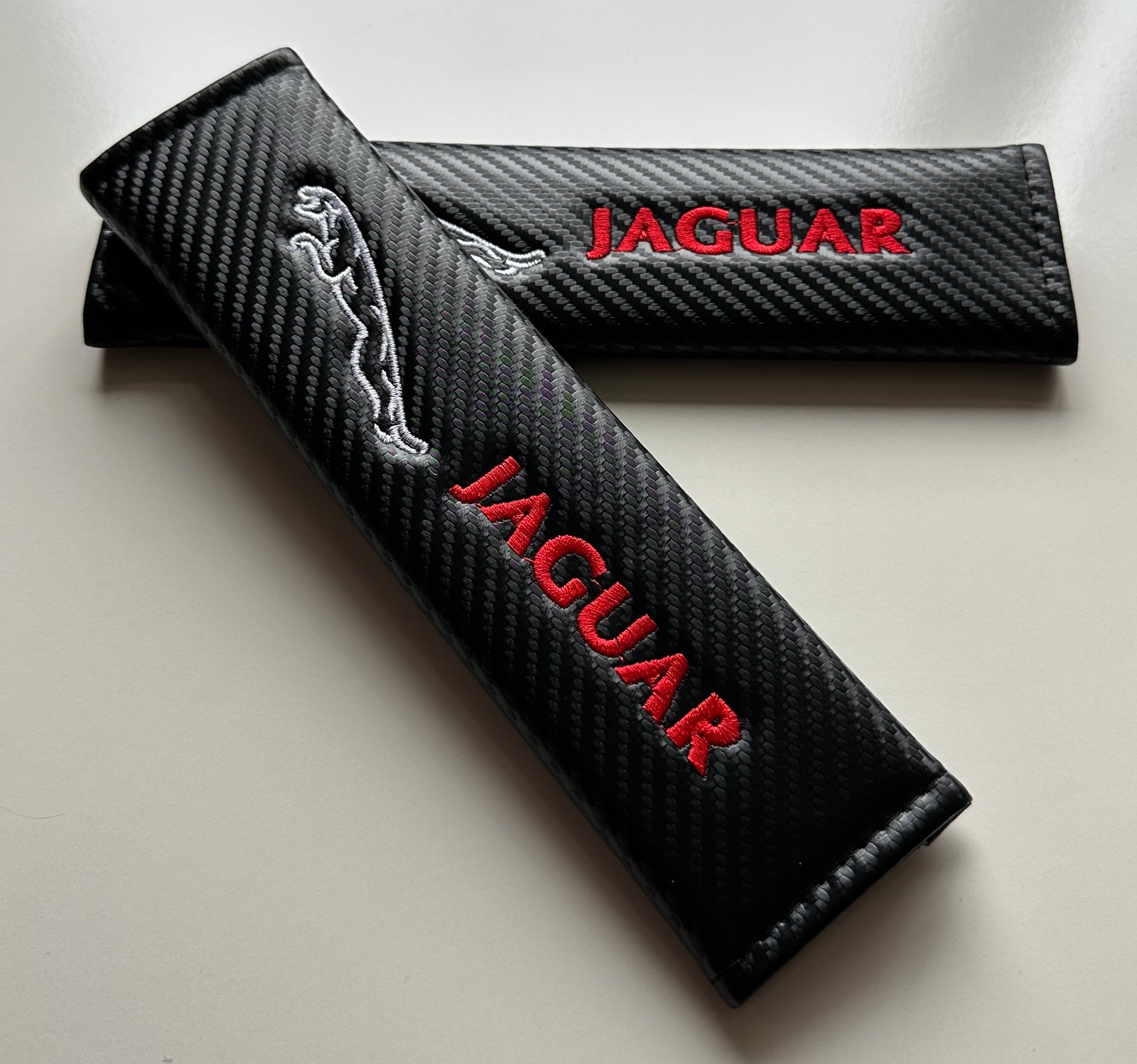 2 pcs Black Jaguar Car Styling Safety Belt Cover Protection Shoulder Pad Cushion Harness Pad - Image 2