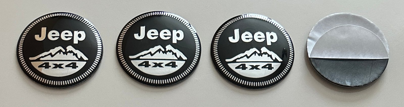4 pcs (Set) 56mm - 2.20inch Black Jeep 4x4 Wheel Center Hub Caps Stickers - Image 5