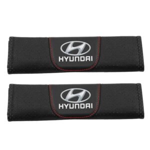 2 pcs Leather Hyundai Car Styling Safety Belt Cover Protection Shoulder Pad Cushion Harness Pad