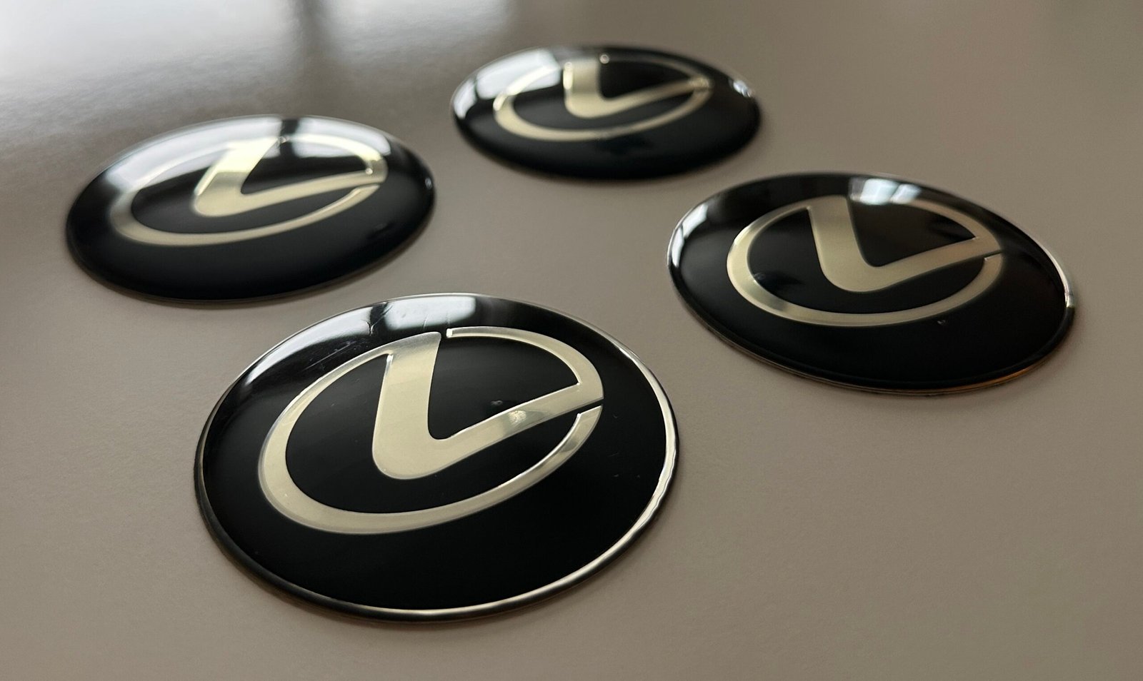 4 pcs (Set) 65mm - 2.56inch Black Lexus Wheel Center Hub Caps Stickers - Image 2