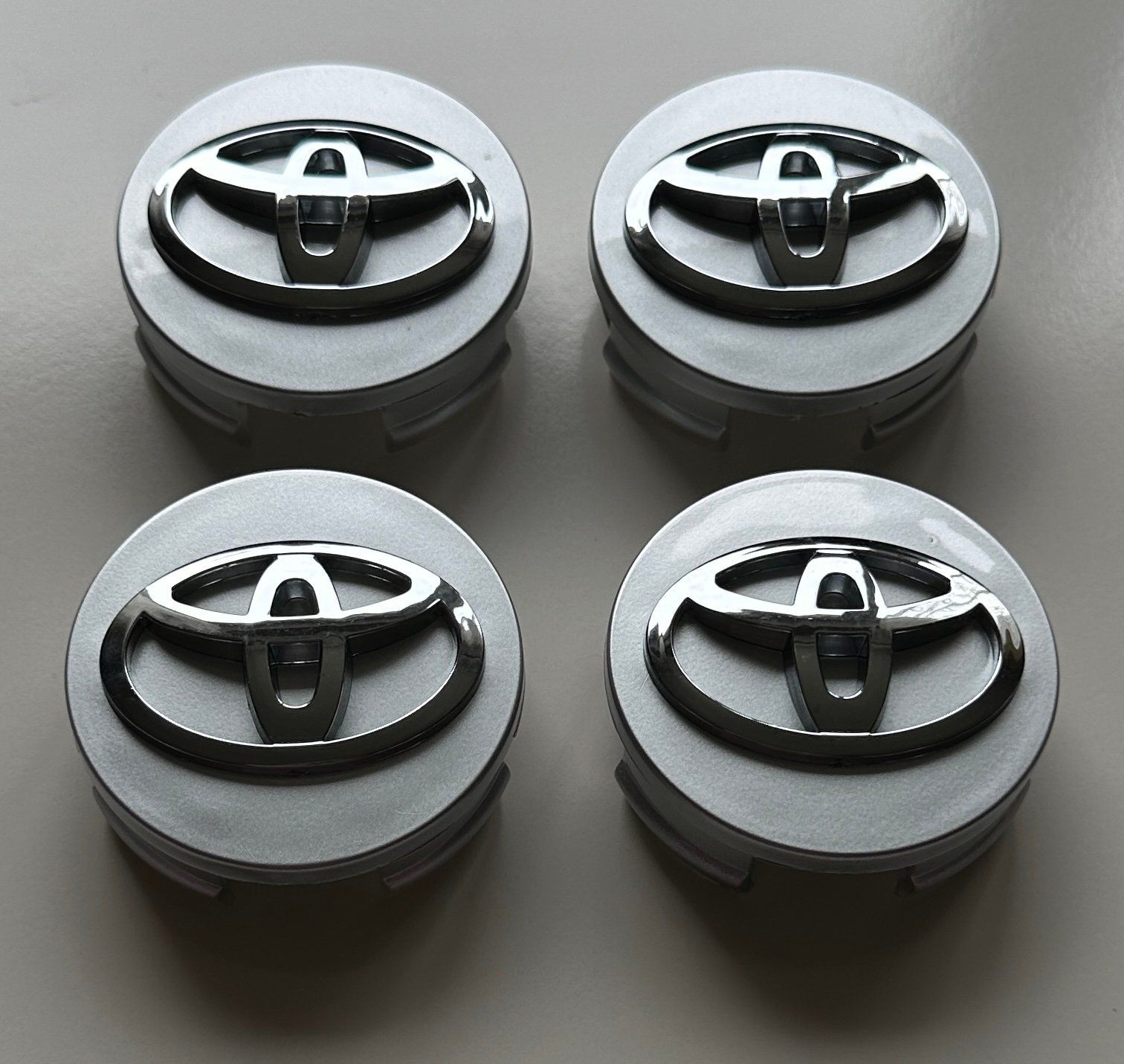 4 pcs (Set) 62mm - 2.44inch Silver Toyota Wheel Center Hub Caps